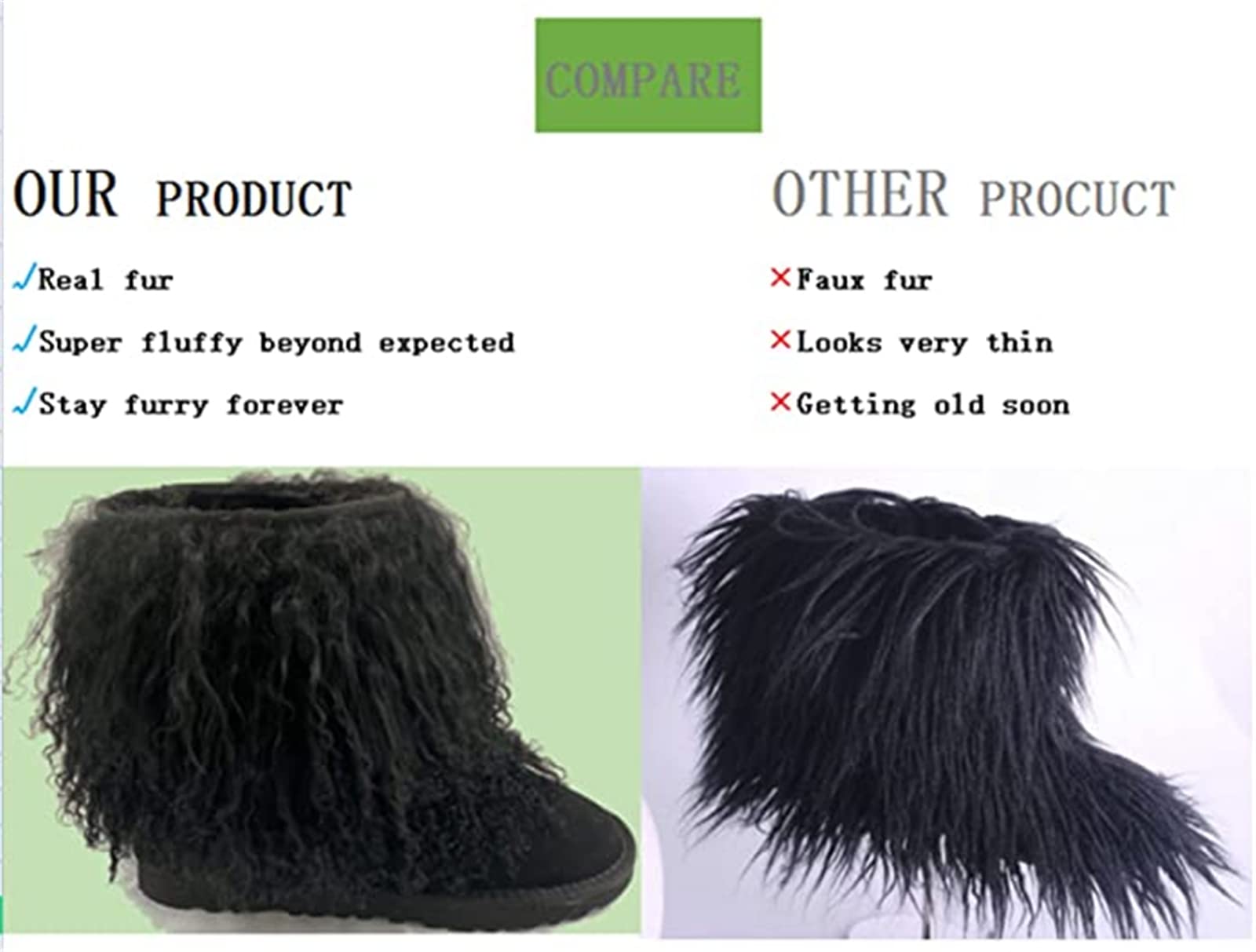 Women's Genuine Mongolian Sheepskin Shearling Snow Boots - Long Fur Tibetan Winter Boots for Ladies & Girls | Warm Fuzzy Lamb Skin Booties in Red, Brown & Camel Colors | Perfect for Outdoor Parties, Christmas Gifts & Cold Weather Fashion