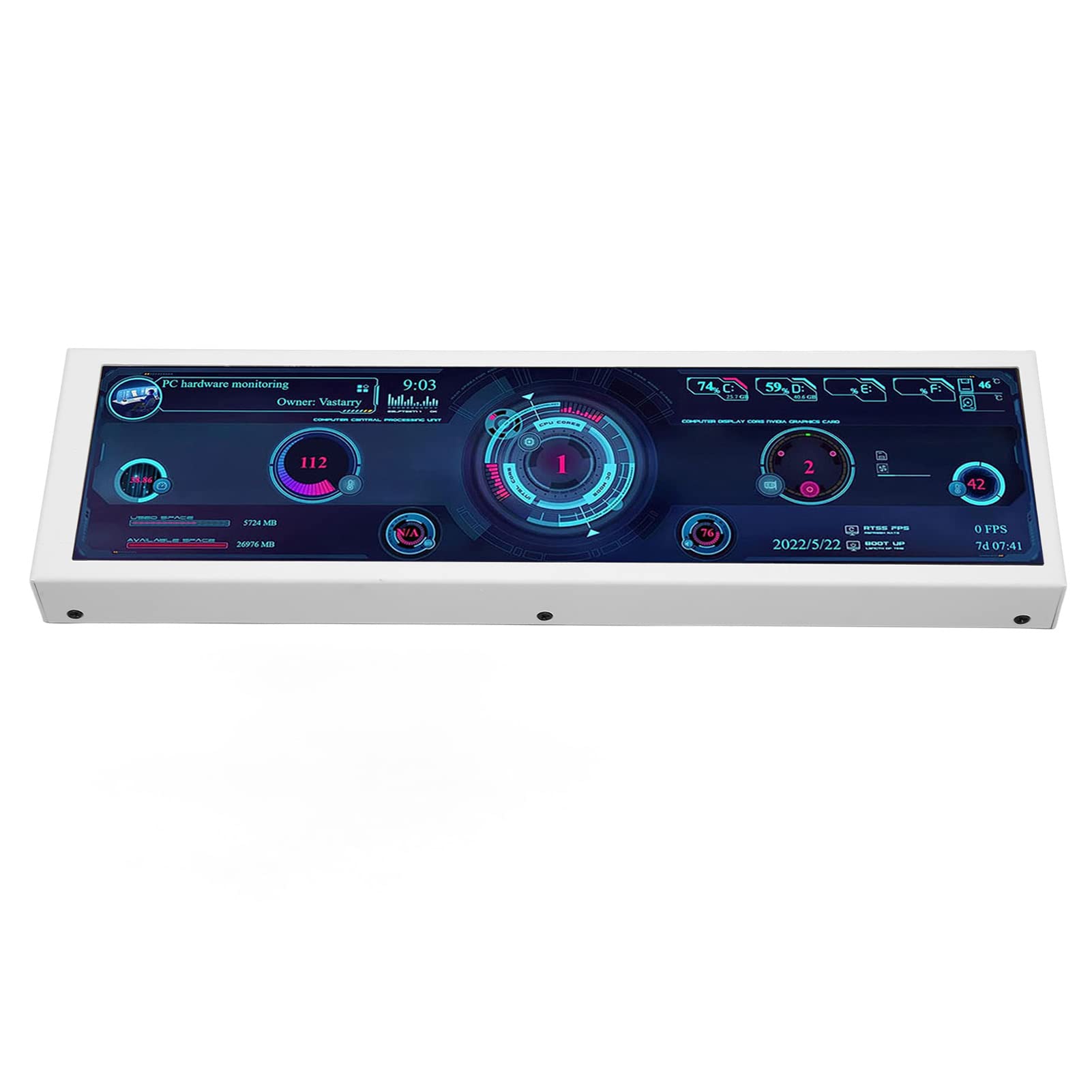 8.8 Inch IPS DIY PC Sensor Panel Display - 360° Continuous Rotation Adjustable Computer Temperature Monitor for Desktop - Perfect for Gaming Rigs, Workstations & Home Office Setups