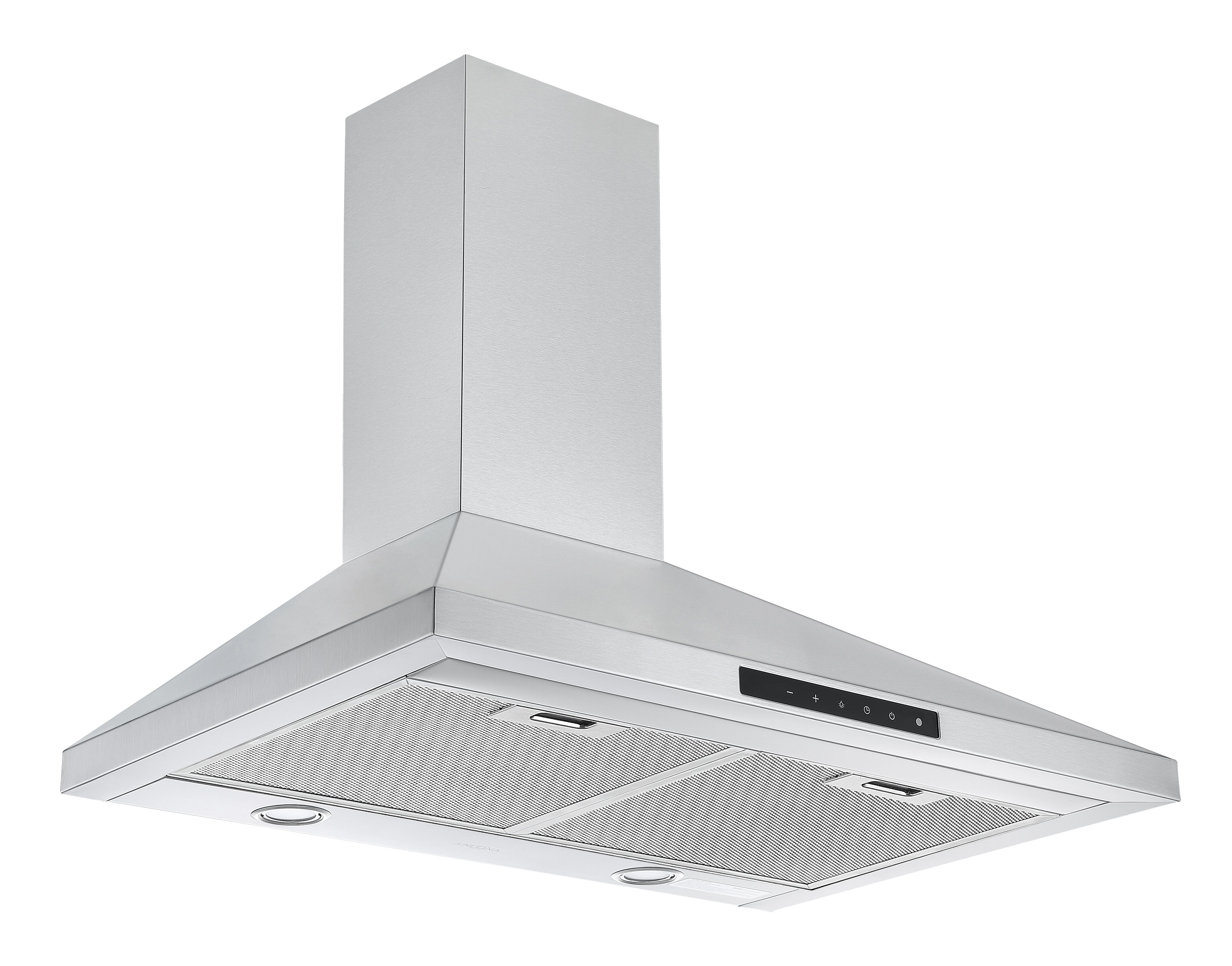 WTNL430 30 Inch Stainless Steel Wall Mount Pyramid Range Hood with Night Light - Modern Kitchen Ventilation for Smoke & Odor Removal