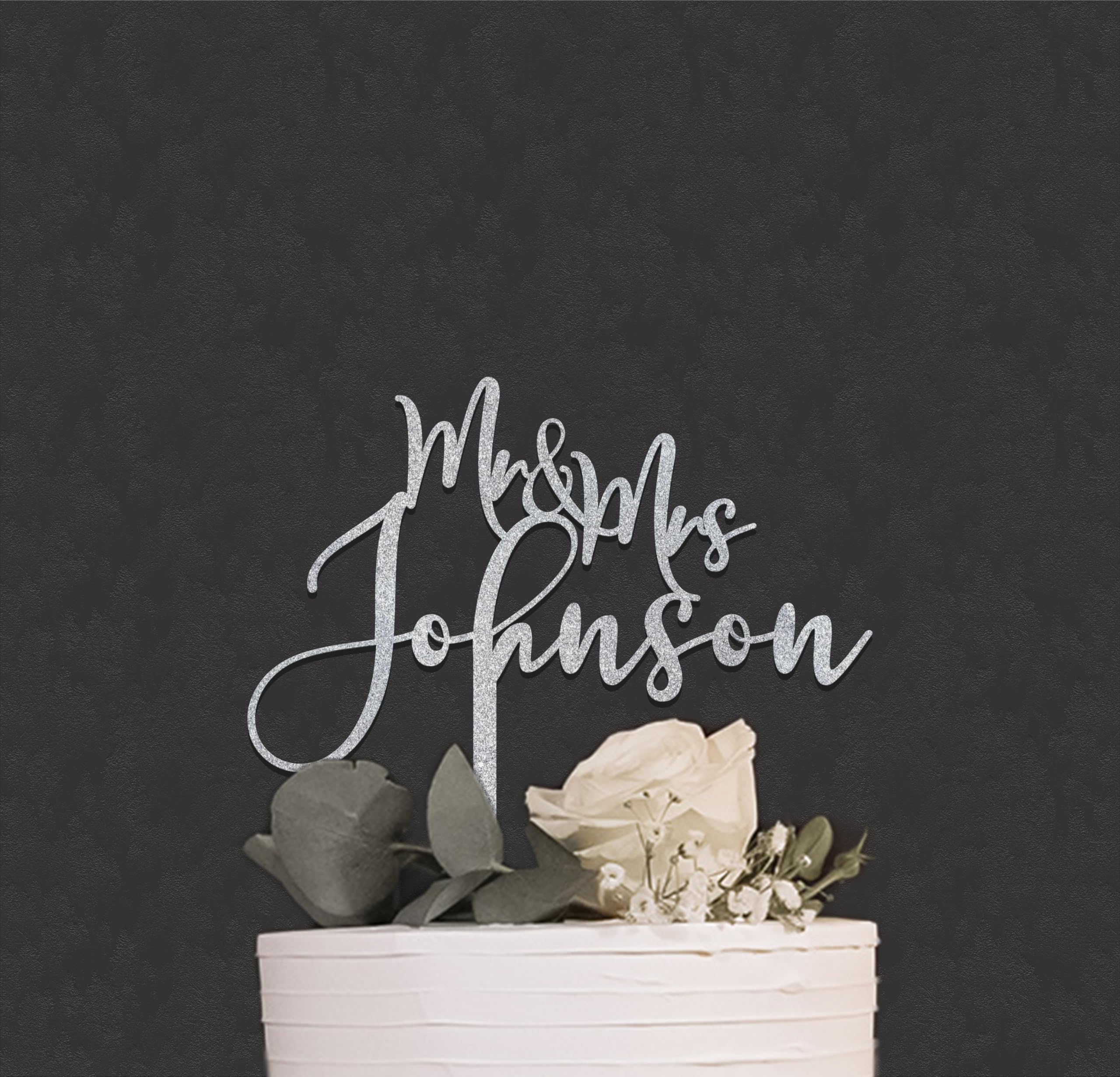 Personalized Gold Wedding Cake Topper - Custom Mr & Mrs Cake Decor with Engraved Names - Rustic Anniversary Cake Topper for Weddings, Bridal Showers & Special Celebrations