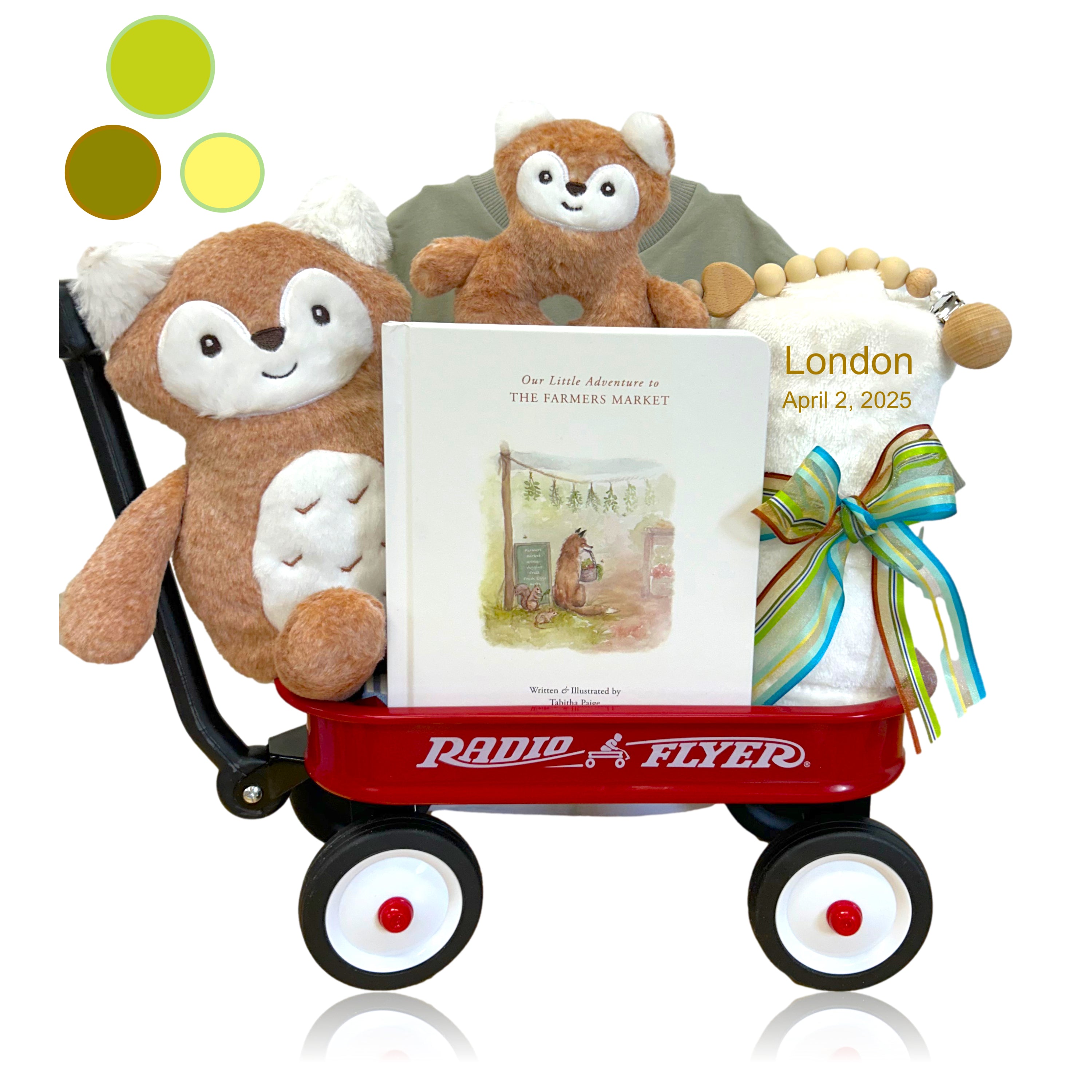 Fox Tales Storytime Baby Gift Wagon - Adorable Wooden Pull Toy for Toddlers | Perfect for Birthday, Baby Shower & Nursery Decor | SKU: BBC519