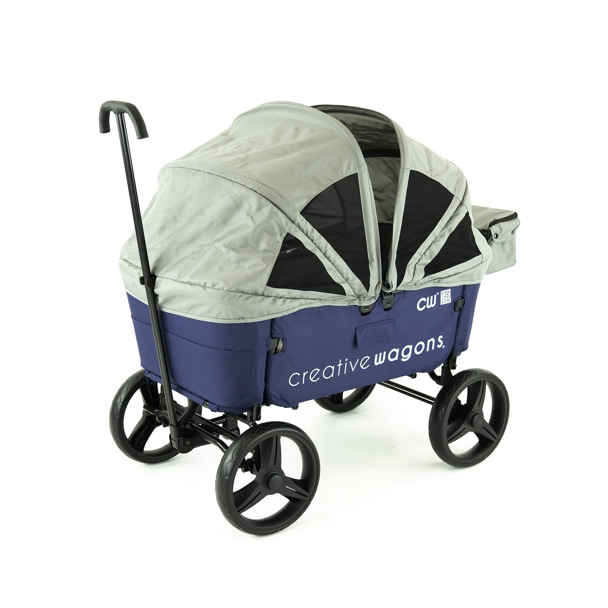 Best Collapsible Stroller Wagon for Kids - All-Terrain Push & Pull Convertible Bench Cart with Removable Canopy | Perfect for Outdoor Adventures, Beach Trips, and Family Picnics
