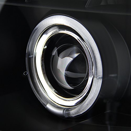 AKKON Halo Projector Headlights with LED Tail Lights Set for 2004-2015 Nissan Titan Pickup Truck - Black | Durable & Stylish Upgrade for Night Driving & Off-Road Adventures