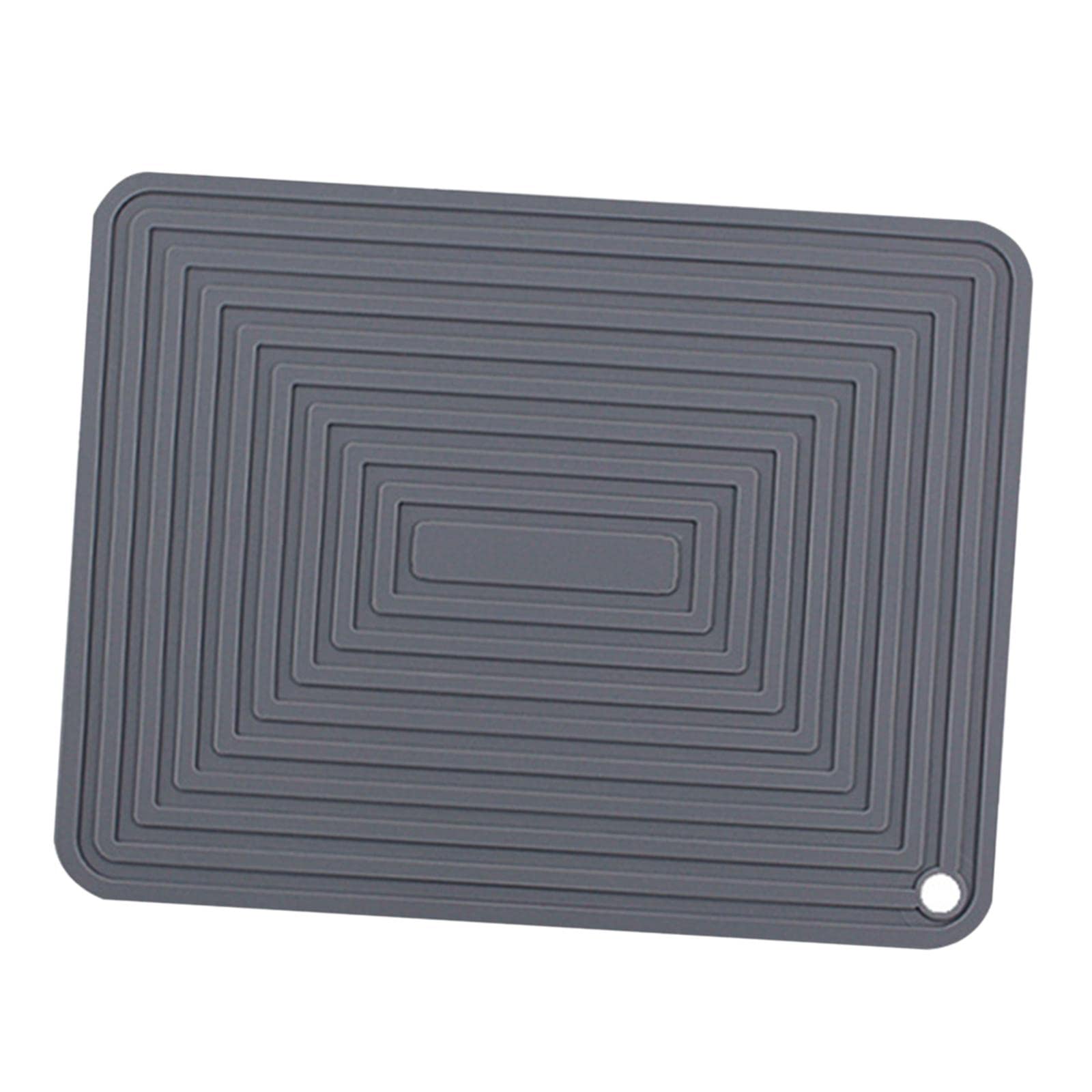 Heat-Resistant Silicone Dish Drying Mat - Gray Sink Cover for Kitchen Utensils