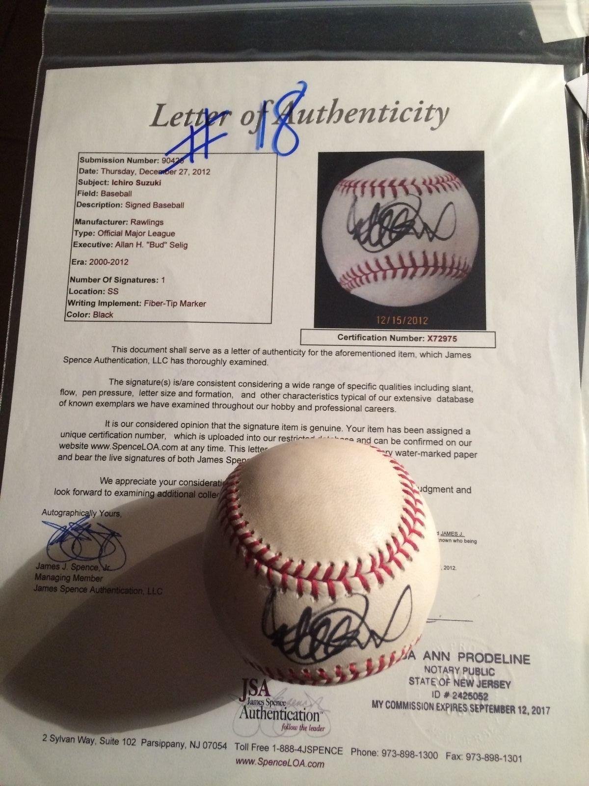 Ichiro Suzuki Signed Game Used Baseball - 100th Home Run Milestone - JSA/MLB Certified - Authentic MLB Autographed Baseball - Perfect for Sports Memorabilia Collectors and Baseball Fans