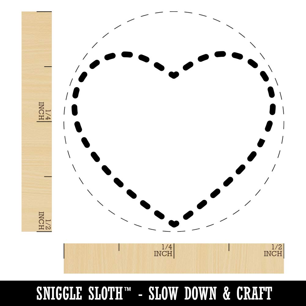 Heart Dashed Love Outline Chicken Egg Rubber Stamp - 1/2 Inch Mini Craft Stamp for DIY Scrapbooking, Card Making, and Gift Wrapping
