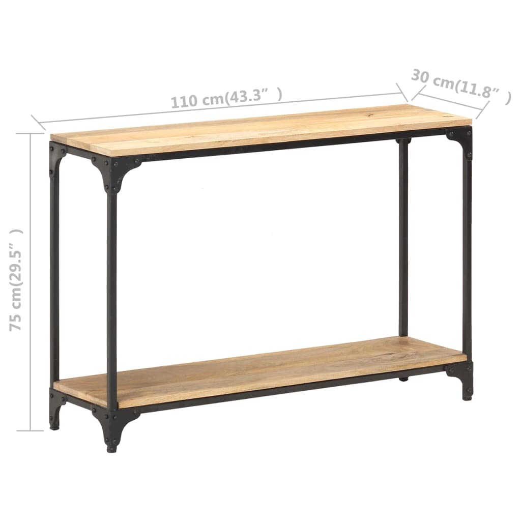 Rustic Solid Mango Wood Console Table - 43.3