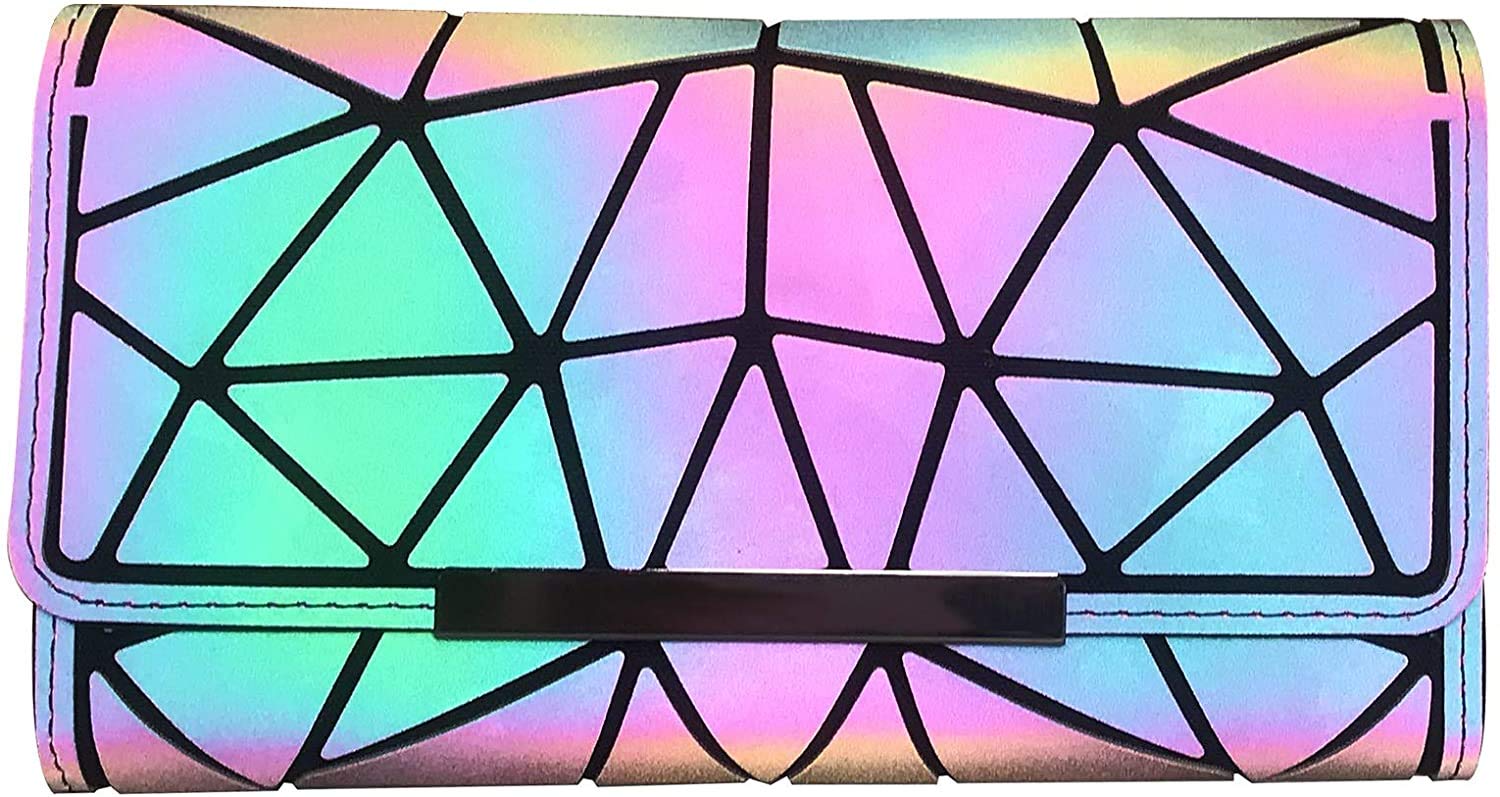 Ulalaza Geometric Luminous Tote Bag - Holographic Reflective Crossbody Purse for Women | Trendy Night Out & Festival Accessory