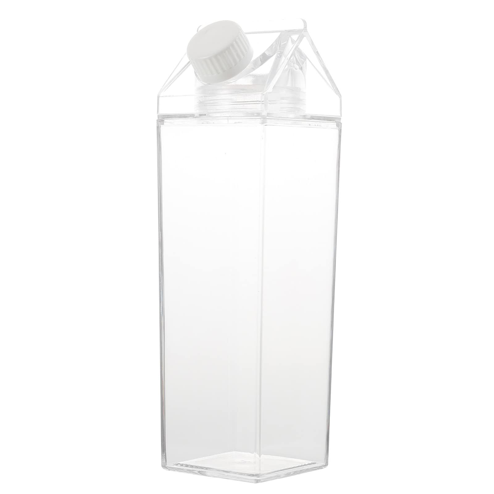 BPA Free 500ml Clear Square Milk Carton Water Bottle - Portable & Leak Proof for Outdoor Sports, Travel, Camping, Hiking, Gym & Daily Use