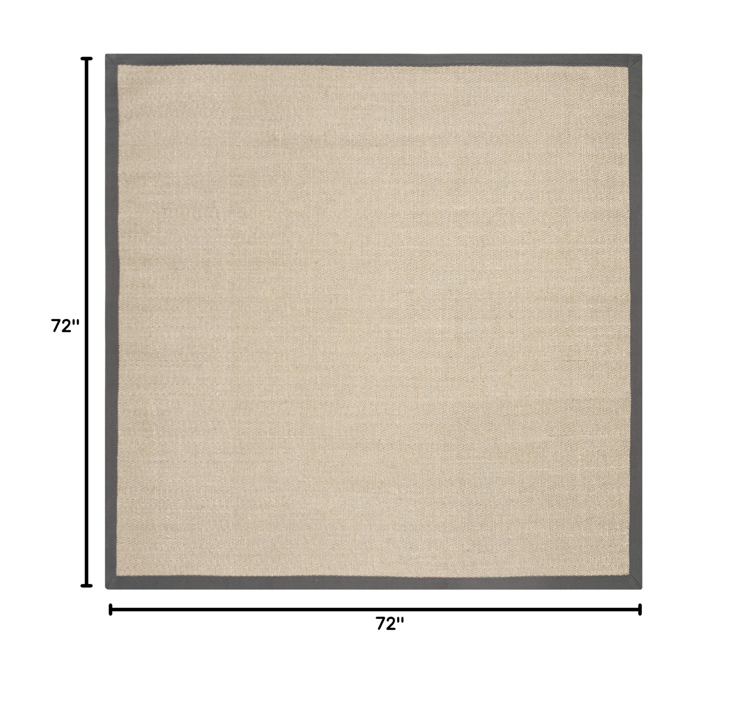 SAFAVIEH Natural Fiber Collection 6'x6' Square Grey NF134A Border Sisal Area Rug - Perfect for Living Room, Bedroom & Home Office Decor