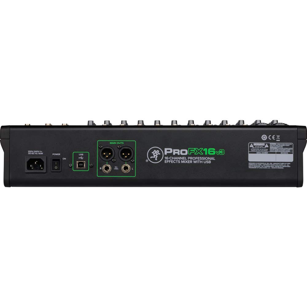 Mackie ProFX16v3 16-Channel USB Mixer with Professional Effects | Tascam Closed-Back Studio Headphones & Deco Gear Hard Case Bundle | Perfect for Live Performances, Studio Recording & DJ Setups
