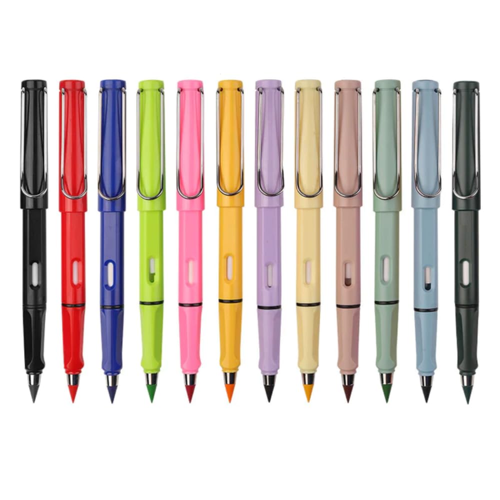 Eternal Inkless Colored Pencils 12-Pack for Sketching & Drawing