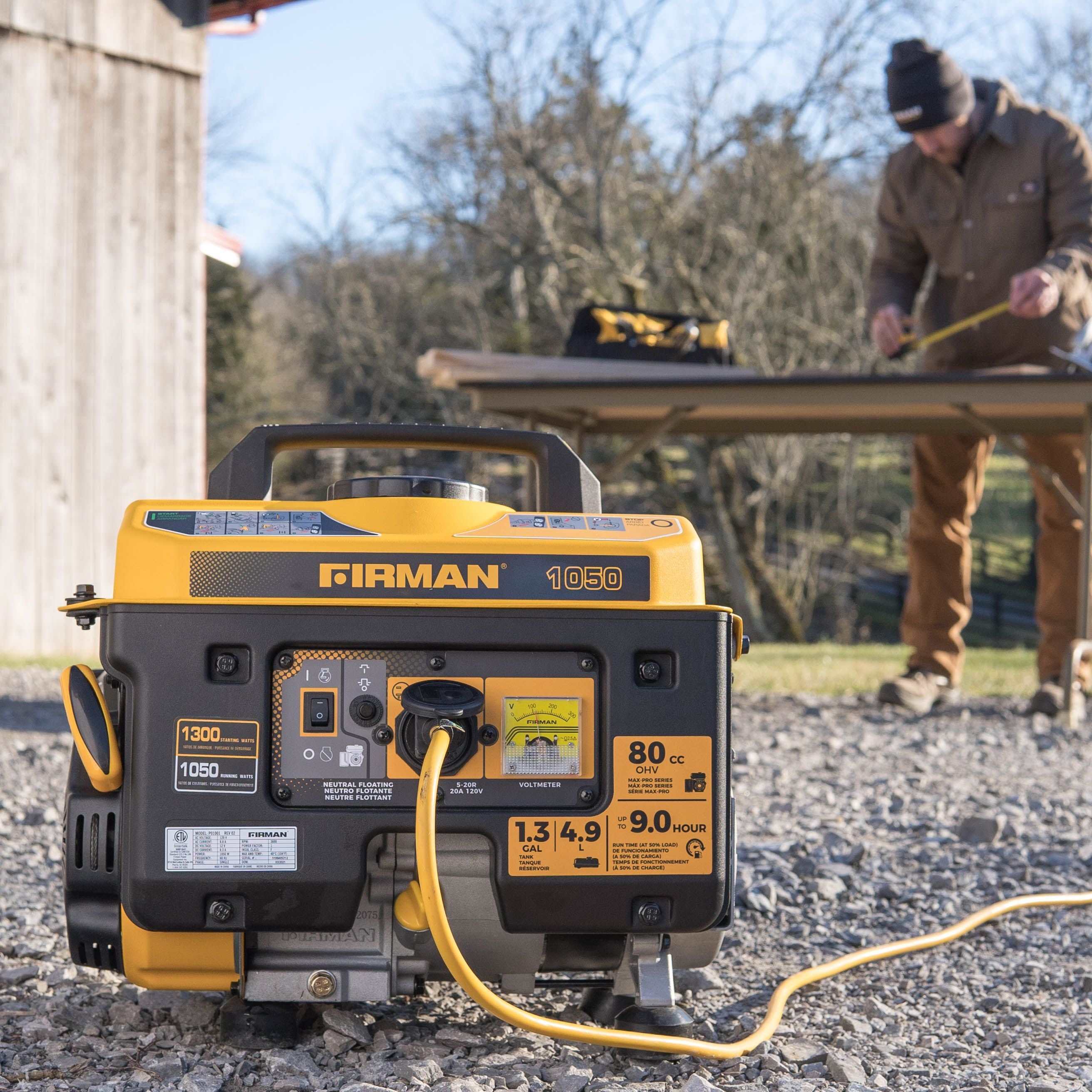 1300W Portable Gas Generator with Recoil Start - Reliable Power for Camping, Emergencies & Outdoor Activities