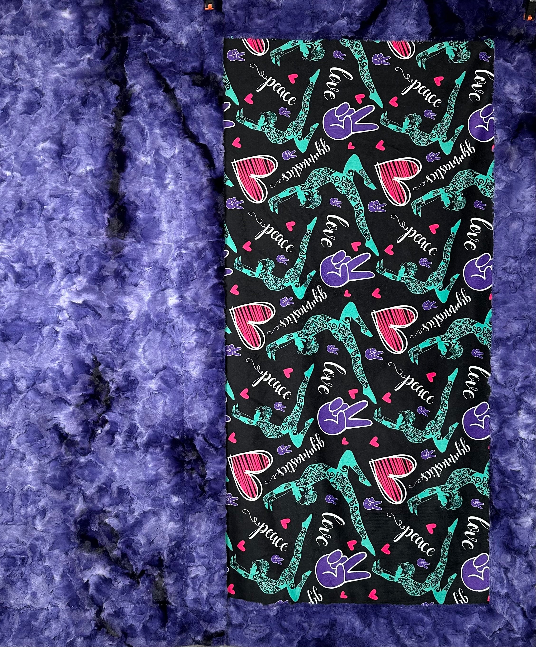 Premium Purple Luxe Large 55x79 Inch Minky Blanket for Gymnastics - Soft & Cozy Throw for Home, Gym, and Sports Recovery