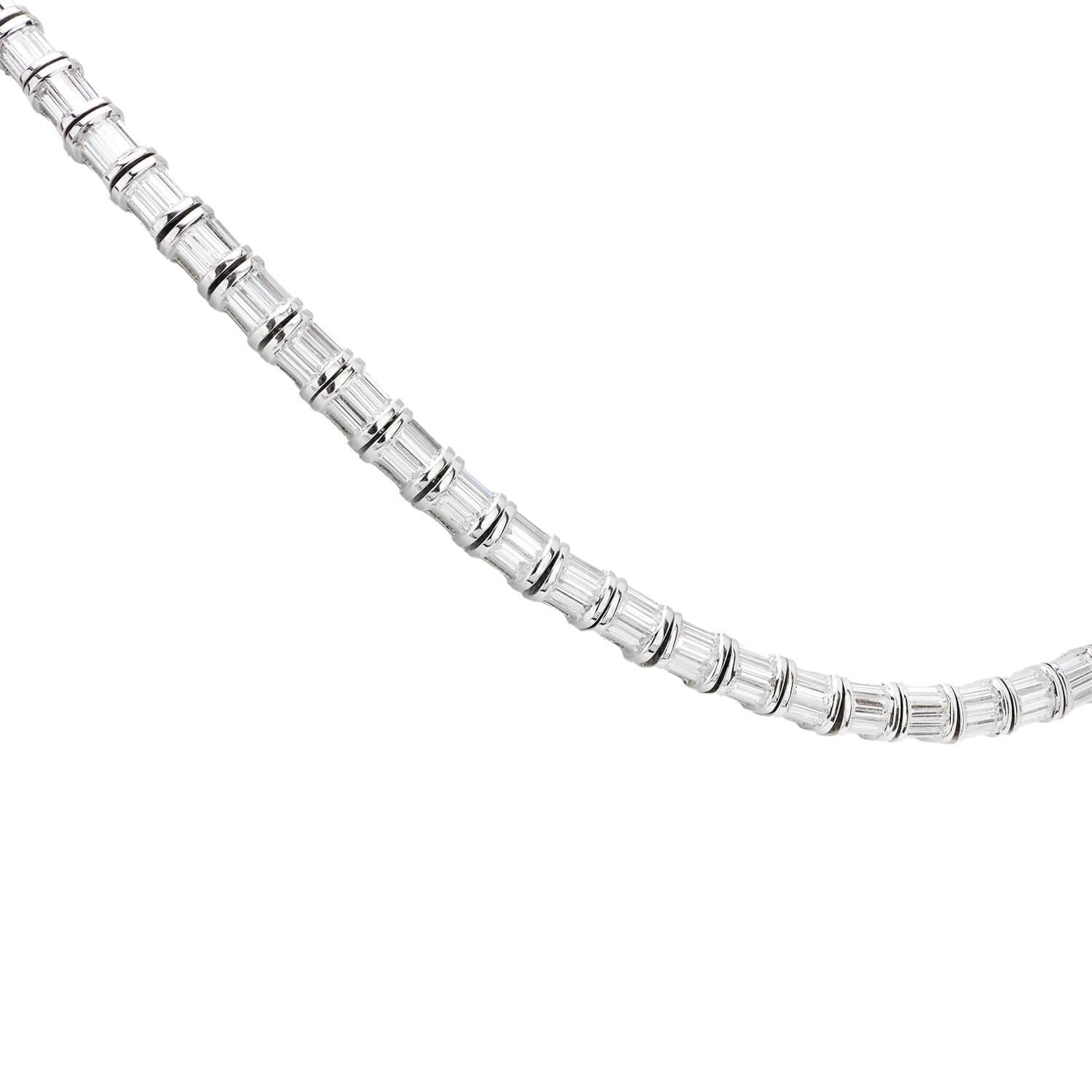 18K Italian Estate Diamond Riviera Necklace - 11.50ctw Vintage Jewelry for Women, Elegant Bridal Gift & Special Occasion Necklace