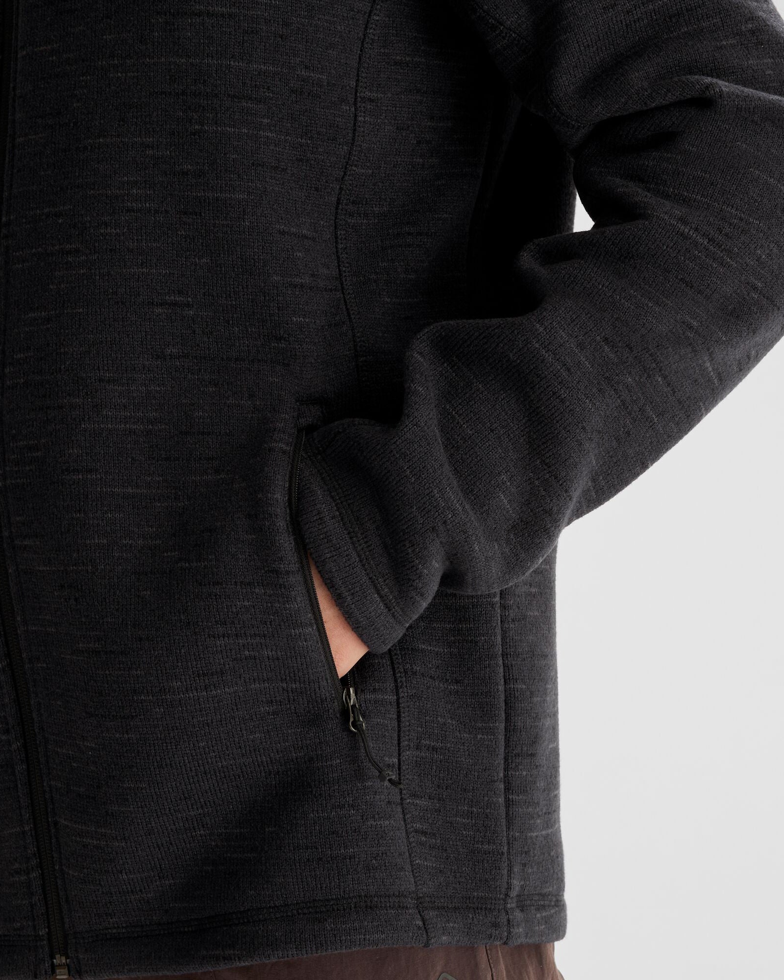 Men's Aikman Fleece Jacket - Soft Warm Winter Coat for Outdoor Activities | Black Marle Color | Perfect for Hiking, Camping & Casual Wear