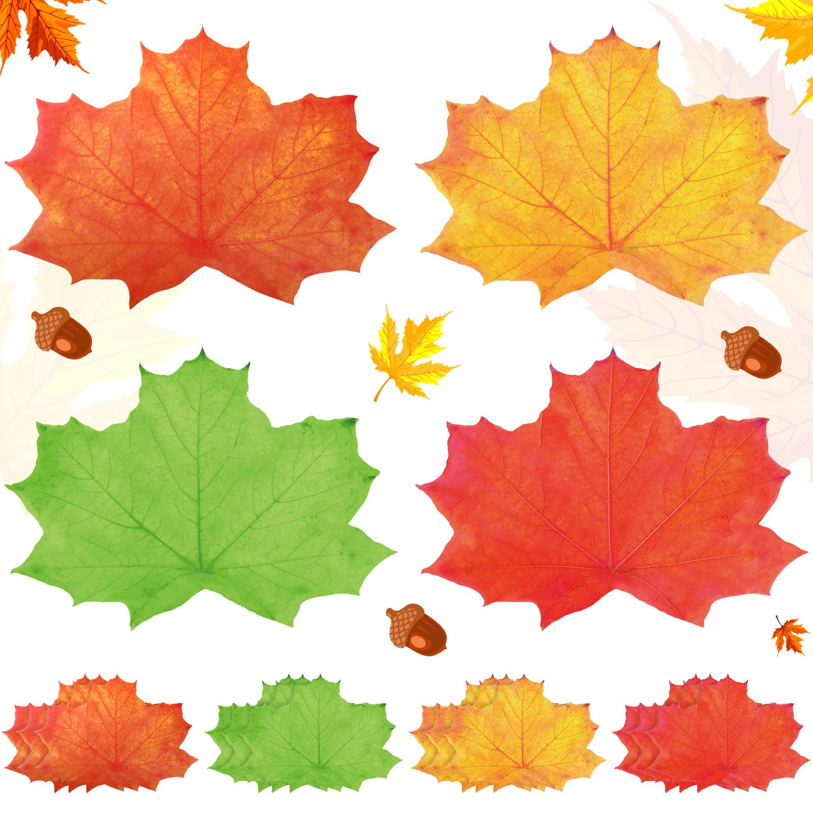 48 Pcs Thanksgiving Fall Leaf Placemats - Disposable Maple Leaf Paper Table Mats 14