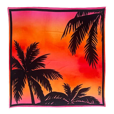 Stylish Red Tie Dye Coconut Trees Swim Sarong Pareo - Tropical Beach Cover Up for Women, Lightweight & Quick Dry, Perfect for Pool, Vacation & Summer Outfits