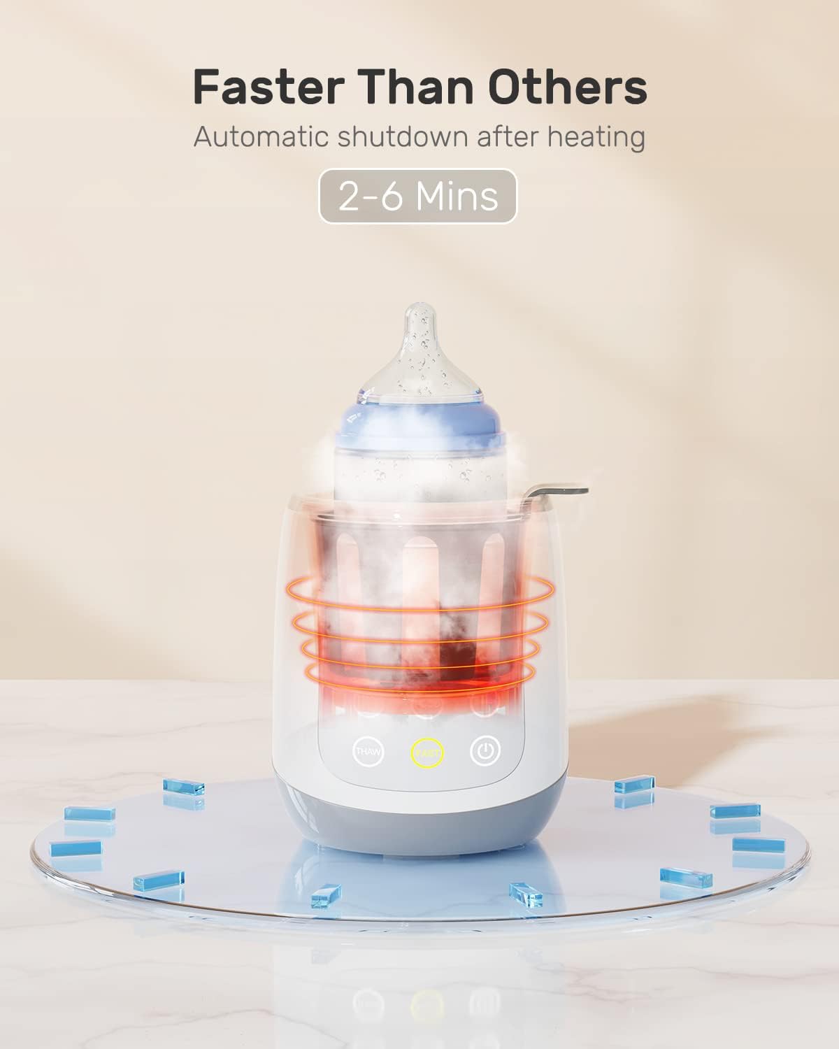 HEYVALUE 10-in-1 Bottle Warmer & Baby Food Heater - Fast BPA-Free Milk Warmer with LED Display & Precise Temperature Control for Breastmilk, Formula - Perfect for Night Feedings, Travel & Daycare Use