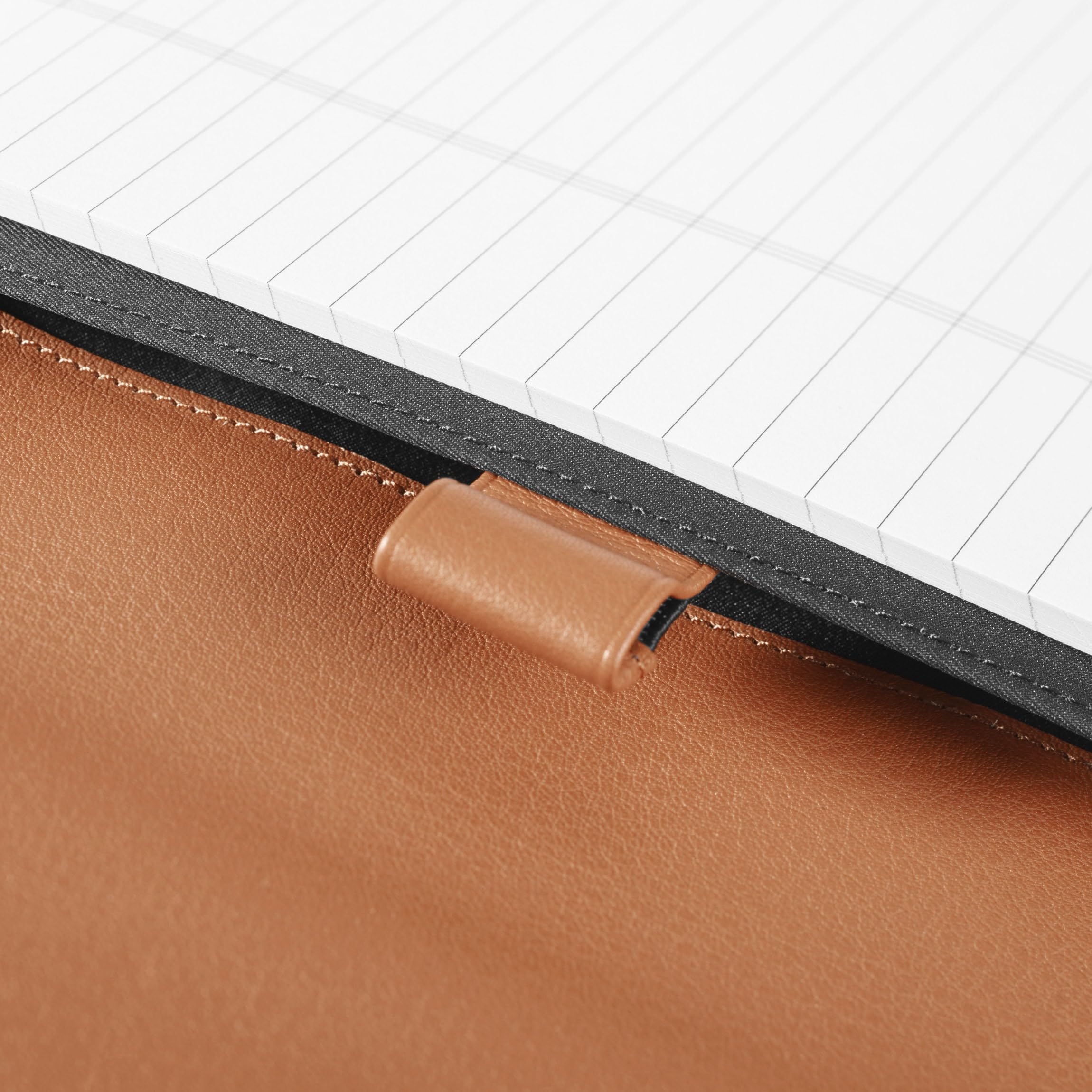 Premium Genuine Leather Cognac Executive Zippered Portfolio - Business Organizer with Tablet Pocket & Multiple Card Slots - Perfect for Office, Meetings & Business Travel