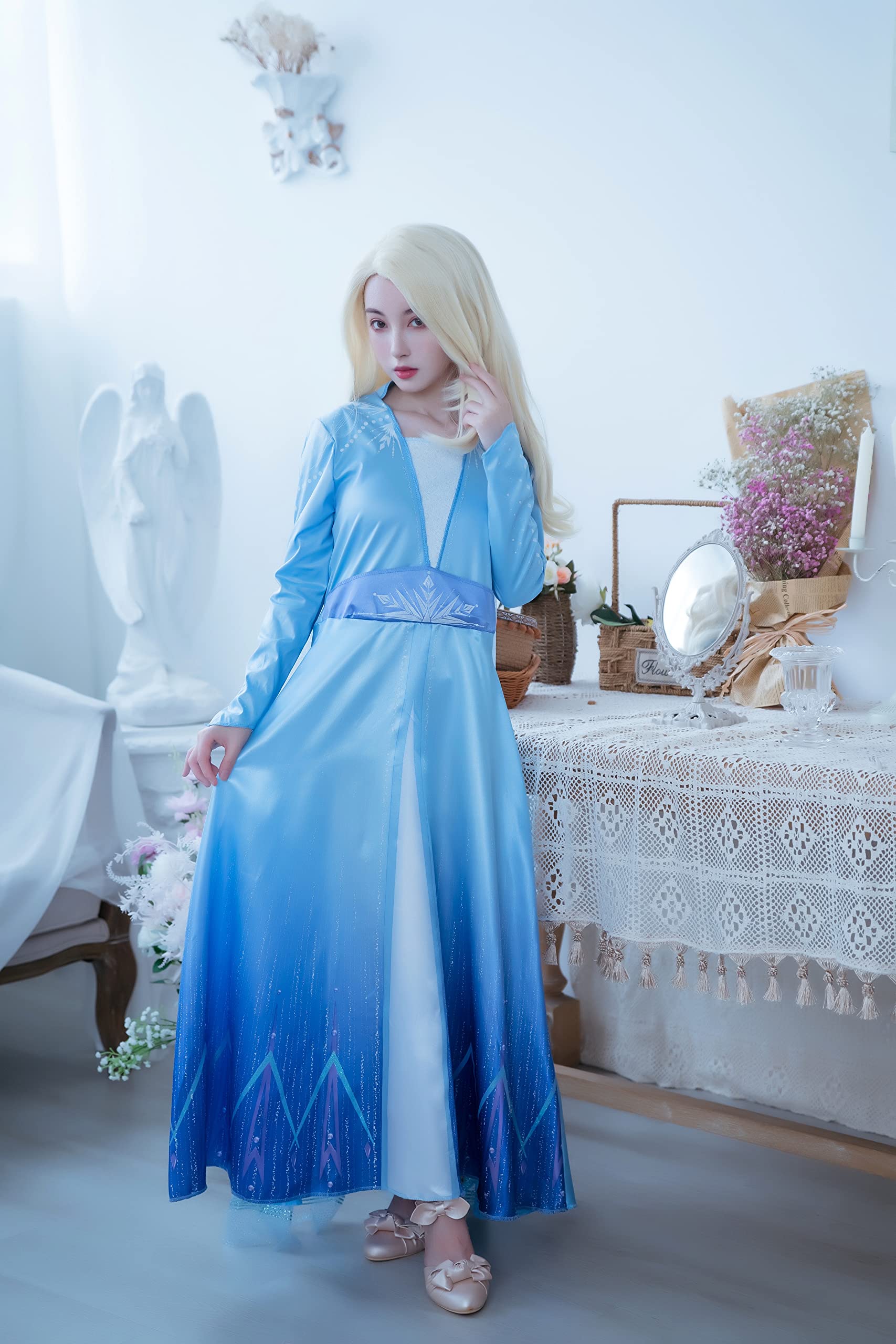 Disney Frozen 2 Elsa Deluxe Adult Costume for Women - Official Licensed Dress Up Outfit for Halloween, Cosplay & Themed Parties