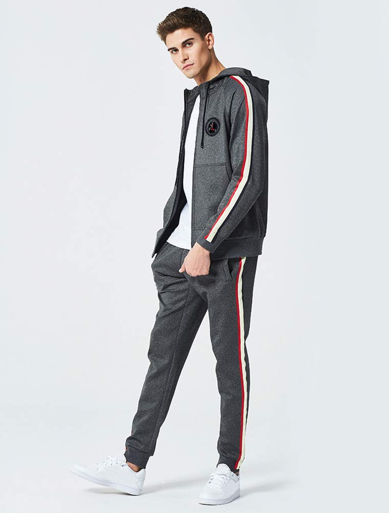 PASOK Men's Casual Tracksuit Set - Long Sleeve Full-Zip Running Jogging Athletic Sweatsuit for Gym, Workout & Streetwear Fashion