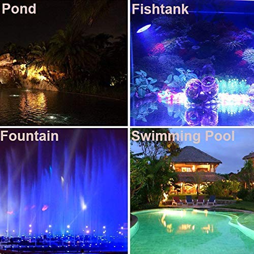 iMeshbean 12-LED Submersible Pond Lights for Pools, Fountains & Waterfalls - 4/6 Pack Underwater LED Lights with Color Lens & Remote Control - Perfect for Garden, Backyard, and Landscape Lighting