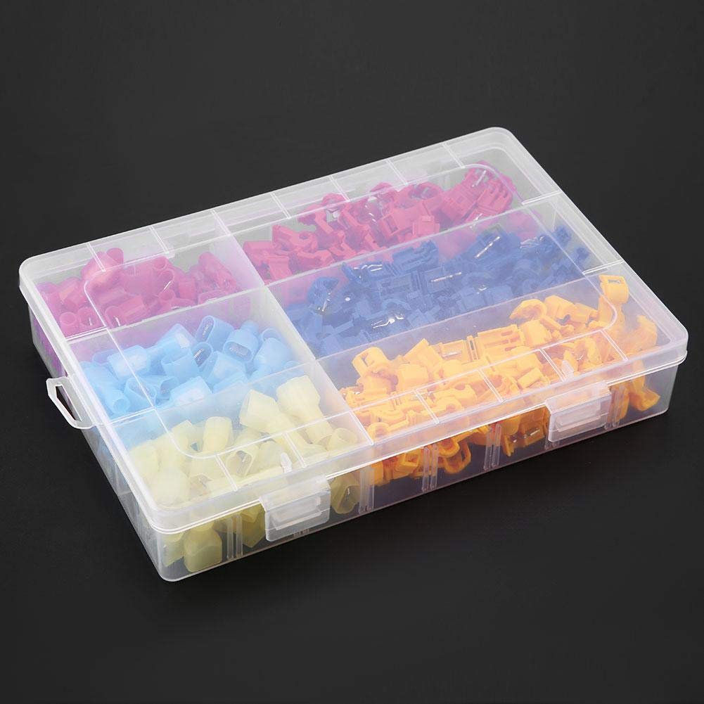 Meiyya 240pcs T-Tap Wire Connectors Kit - Brass & Plastic Solderless Terminals for Auto & Home Wiring