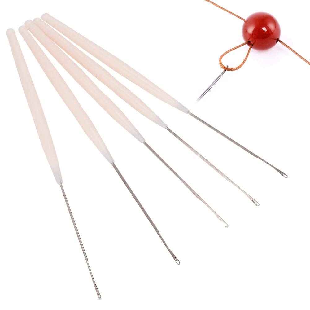 5Pcs Beading Needles & Tee Hook Set - Ultra Fine 1.8mm Jewelry Making Tools for Beads, Threading Needles, Crochet Hooks - Perfect for DIY Jewelry Crafting, Beadwork, and Handmade Accessories