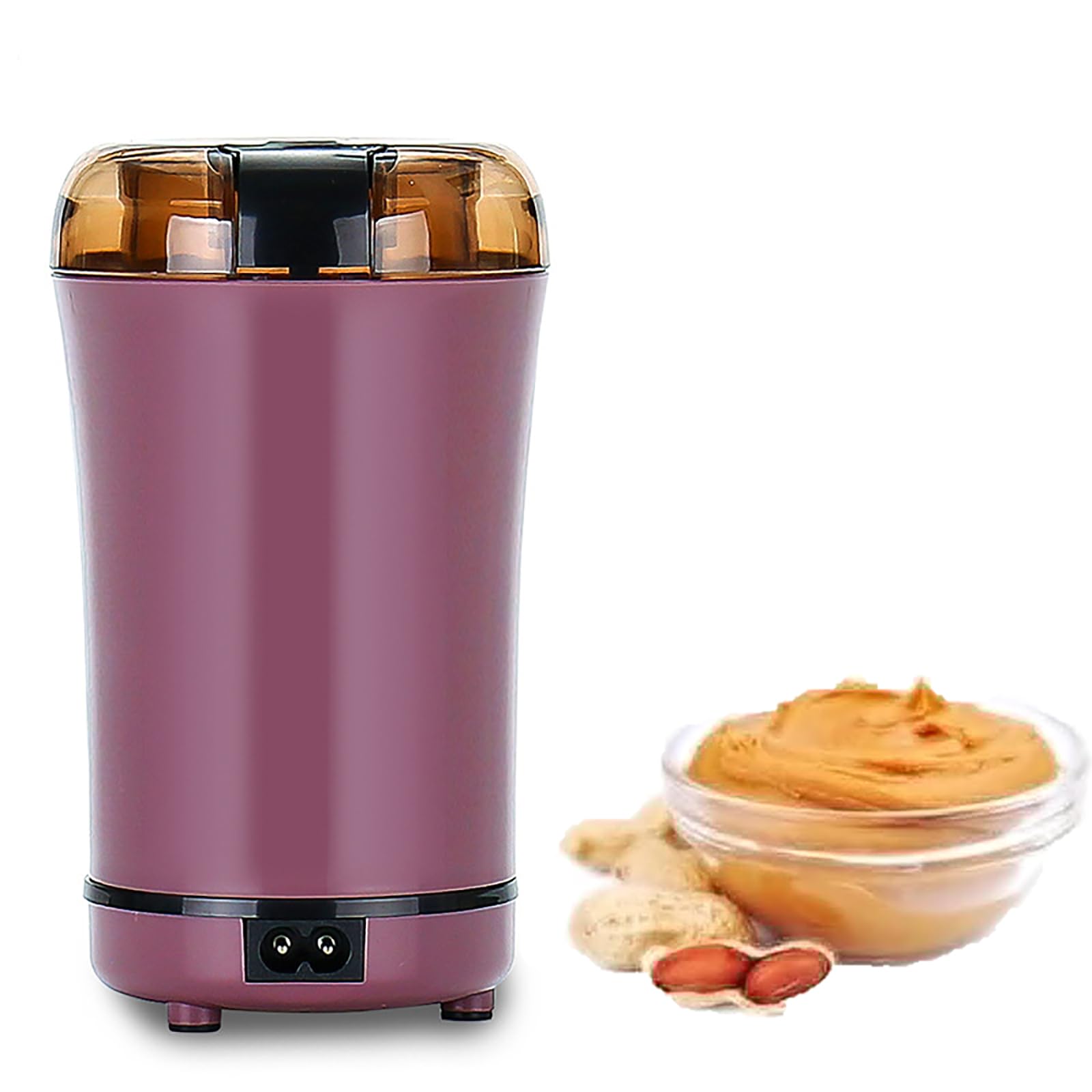 ERICAT Mini Peanut Butter Maker Machine - 150W Powerful Motor Portable Peanut Grinder with Transparent Cover & Cleaning Brush - Quiet Efficient Nut Butter Processor for Home Kitchen - Perfect for Smoothies, Baking & Healthy Snacks
