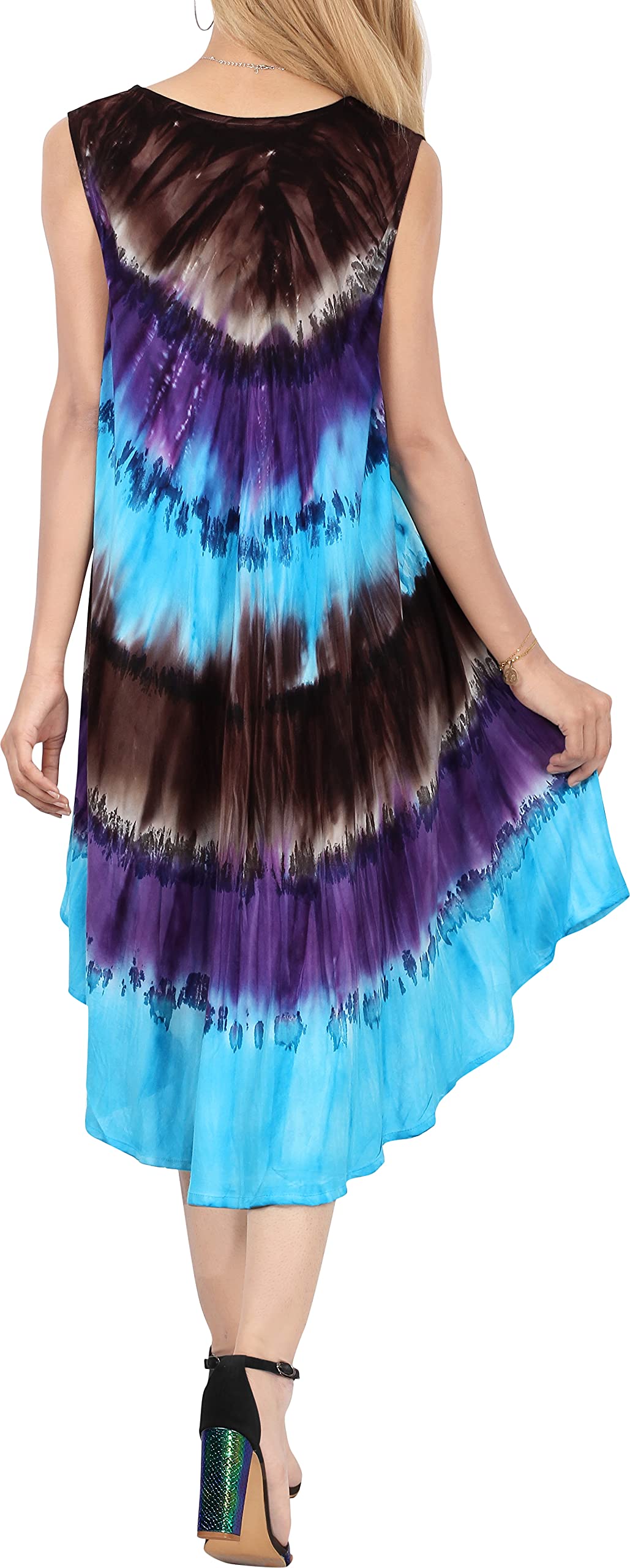 LA LEELA Women's Summer Maternity Dress - Comfortable Relaxed Fit Pregnancy Clothes for Home, Lounge & Outdoor Wear