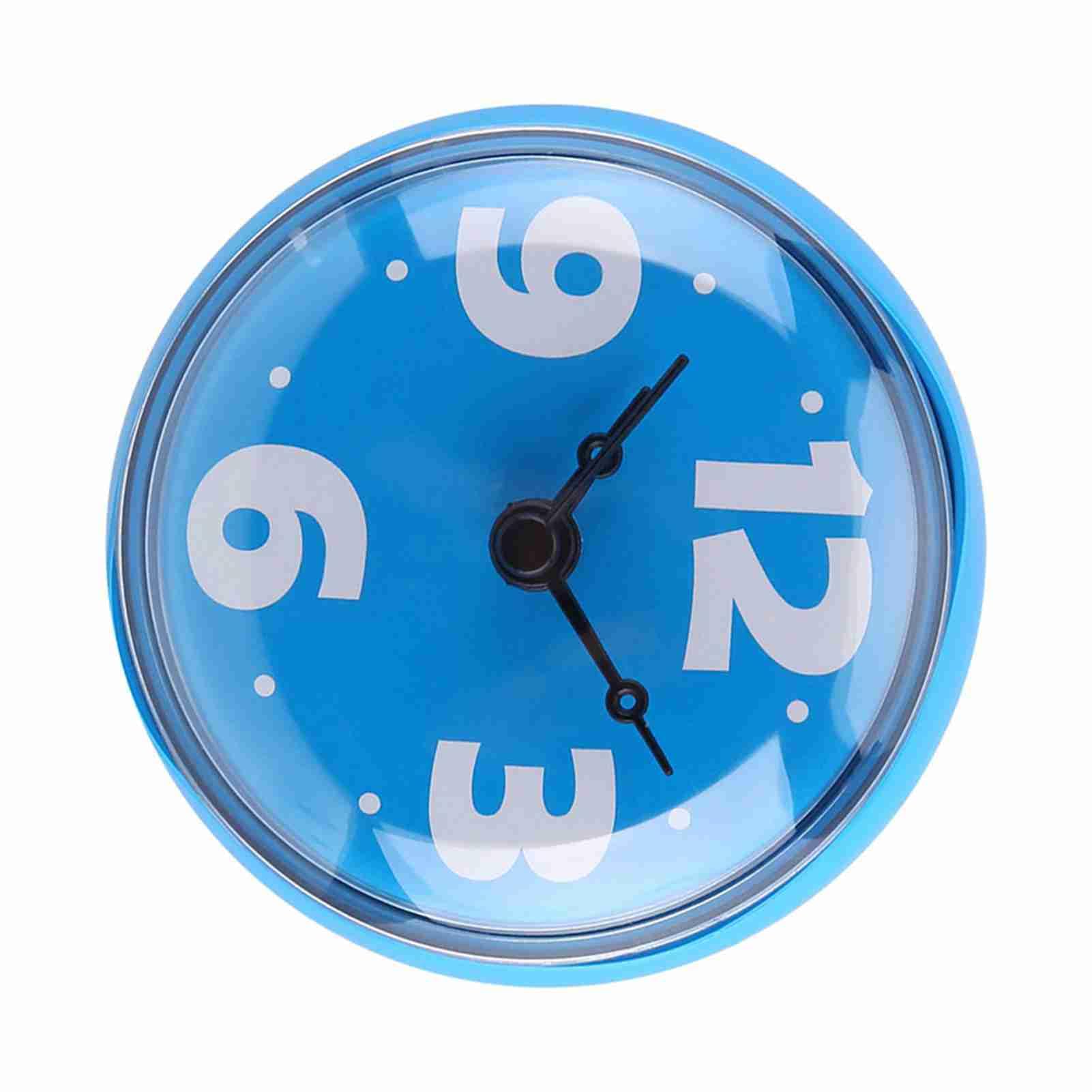 Waterproof Bathroom Wall Clock - Shower Safe, Outdoor & Kitchen Use - Blue Digital Clock for Bathrooms, Showers, Pools & Patios