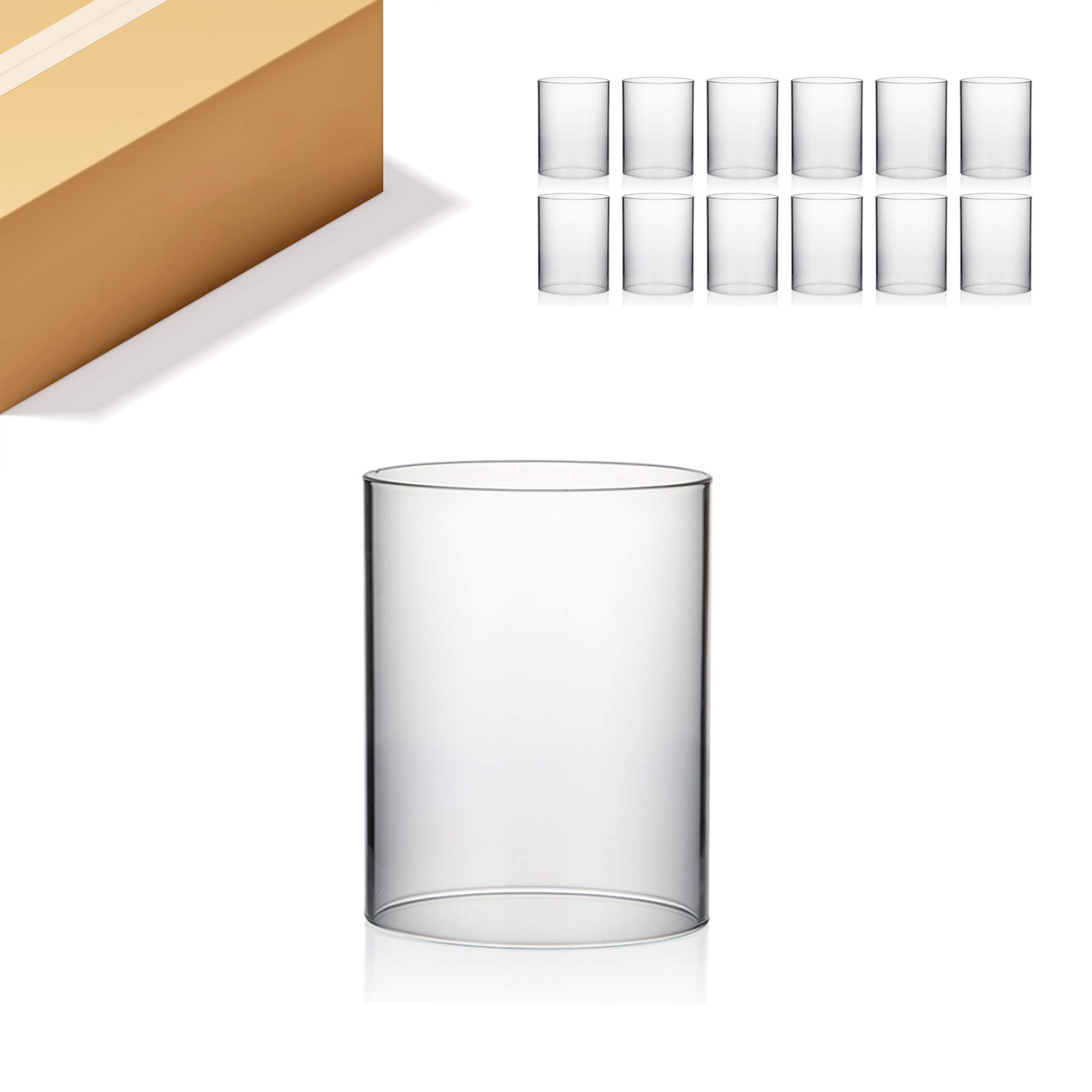 WGVI Clear Glass Hurricane Candle Holder Sleeve - 4.7