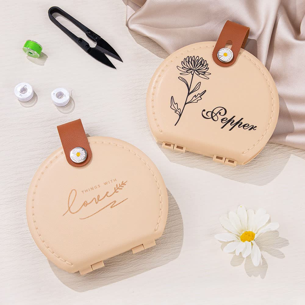 Personalized Sewing Box with Birth Flower & Floral Letter Initial - Portable Craft Storage Organizer for Sewing Kits, Needles & Threads | Perfect for DIY Projects, Home Crafting & Gift Giving