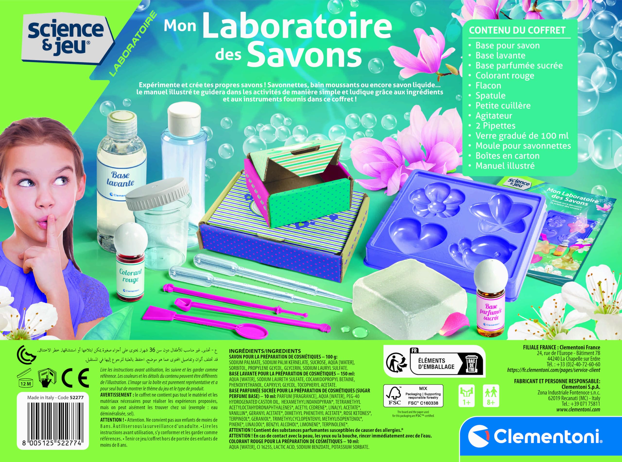Clementoni Science & Play Soap Making Kit for Kids Ages 8+ | Made in Italy | STEM Educational Toy for Creative Bath & Craft Activities