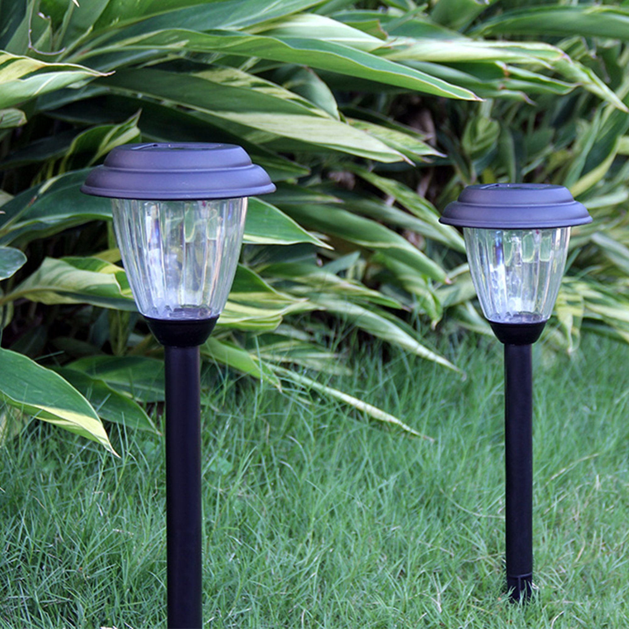 Solar Powered Outdoor Pathway Lights - 8 Pack Matte Black Stainless Steel LED Garden Lights for Landscape, Yard, Driveway & Walkway | Weatherproof & Energy Efficient for Nighttime Safety & Decoration