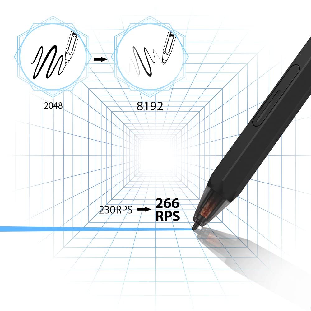 XP-PEN Deco 02 Graphic Drawing Tablet with Battery-Free Pen - 8192 Pressure Levels, Eraser & Express Keys (Black) | Perfect for Digital Art, Animation & Online Teaching