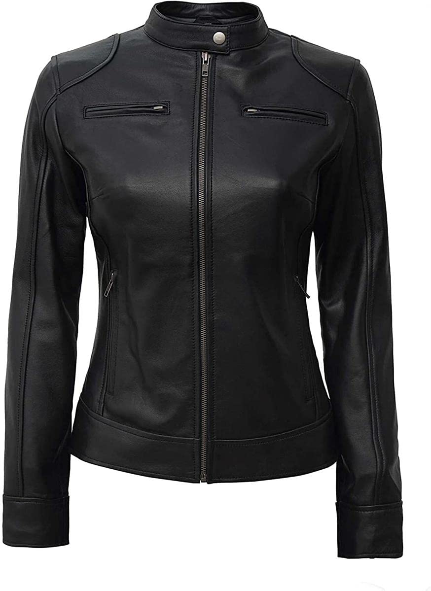 Stylish Women's Biker Leather Jackets - Premium Lambskin Motorcycle Jackets for Fashion & Riding | Perfect for Casual Outfits, Night Outs & Motorcycle Adventures