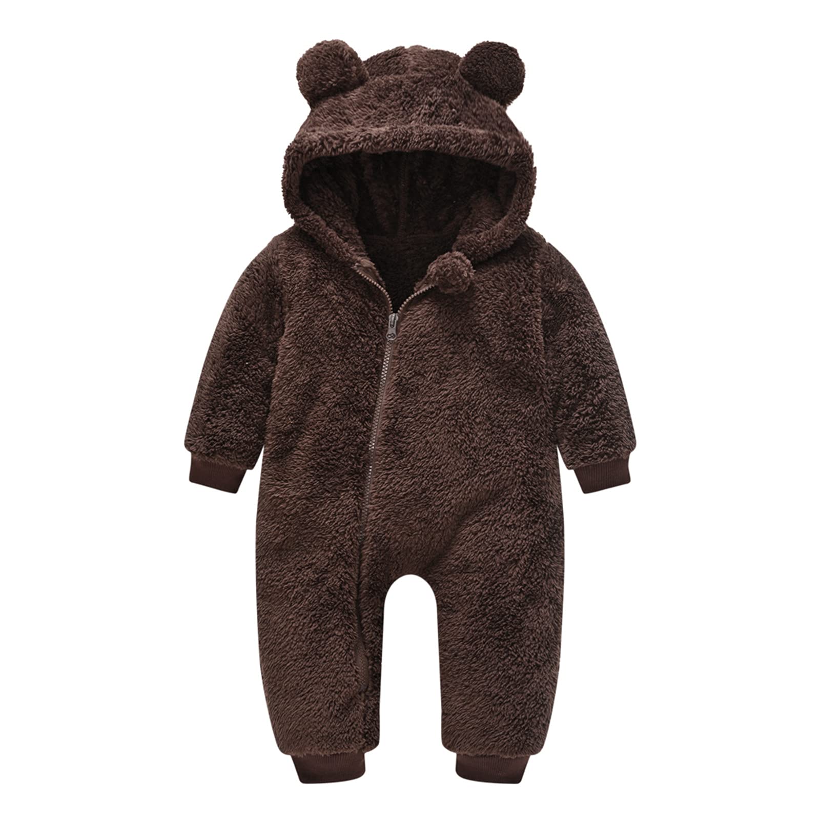 Warm Hooded Bear Snowsuit Coat for Baby Girls & Boys - Thick Insulated Winter Jumpsuit for Infants & Kids - Perfect for Snow Play, Outdoor Adventures & Cold Weather Protection