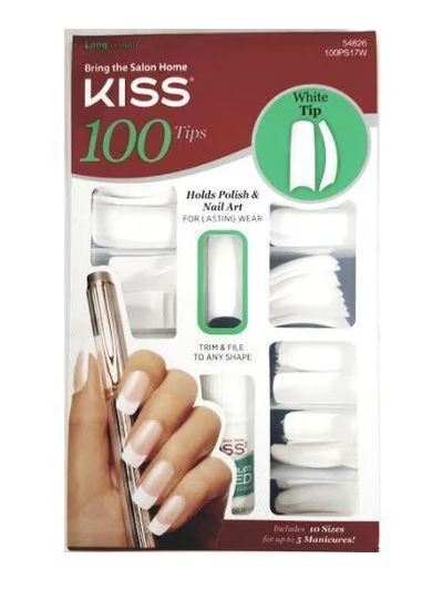 KISS 100 FULL COVER NAILS - Premium False Nails with Glue, Natural Look Press On Nails for Women, Easy to Apply & Reusable - Perfect for Parties, Weddings, and Daily Wear