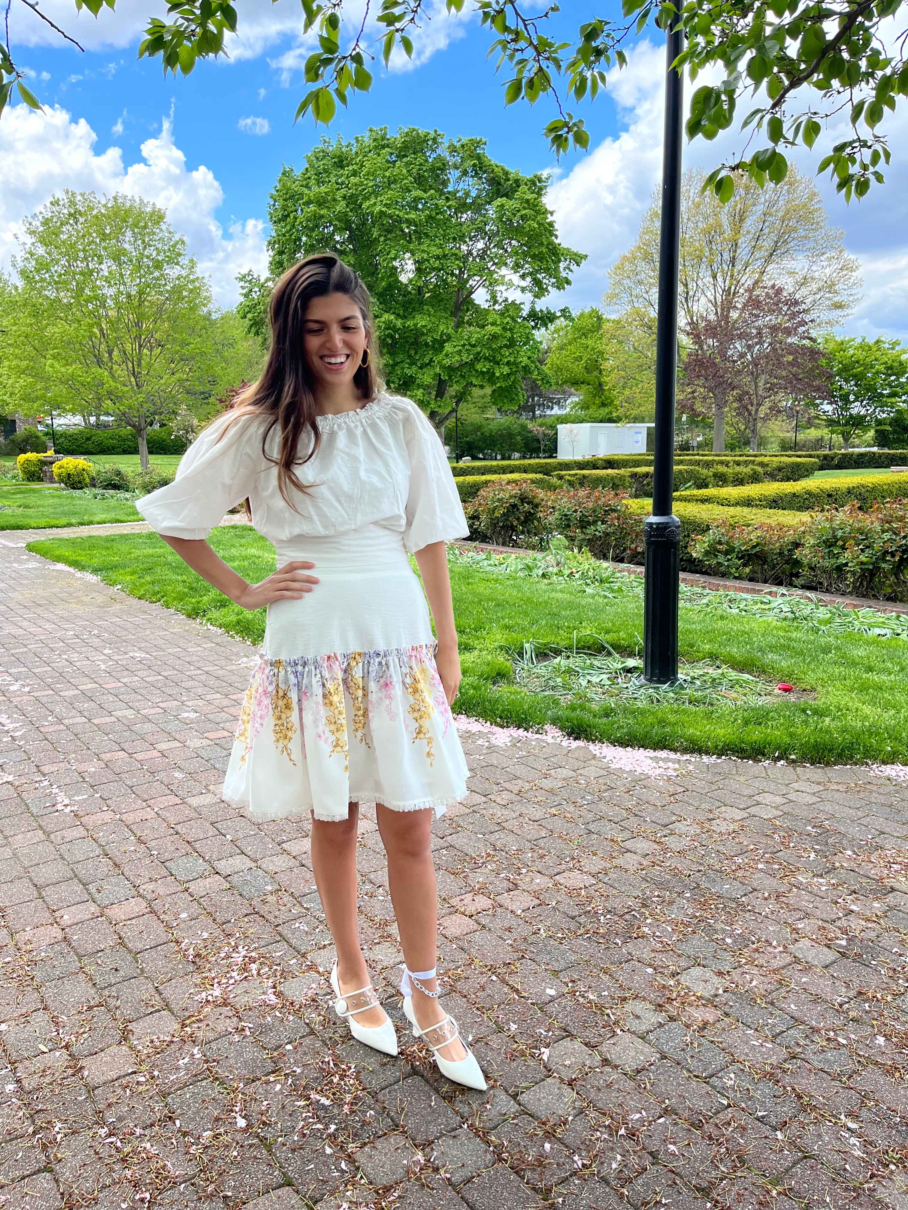 Stylish Spring Skirt for Women - Floral Printed A-Line Midi Skirt with Pockets | Perfect for Casual Outings, Picnics & Spring Weddings