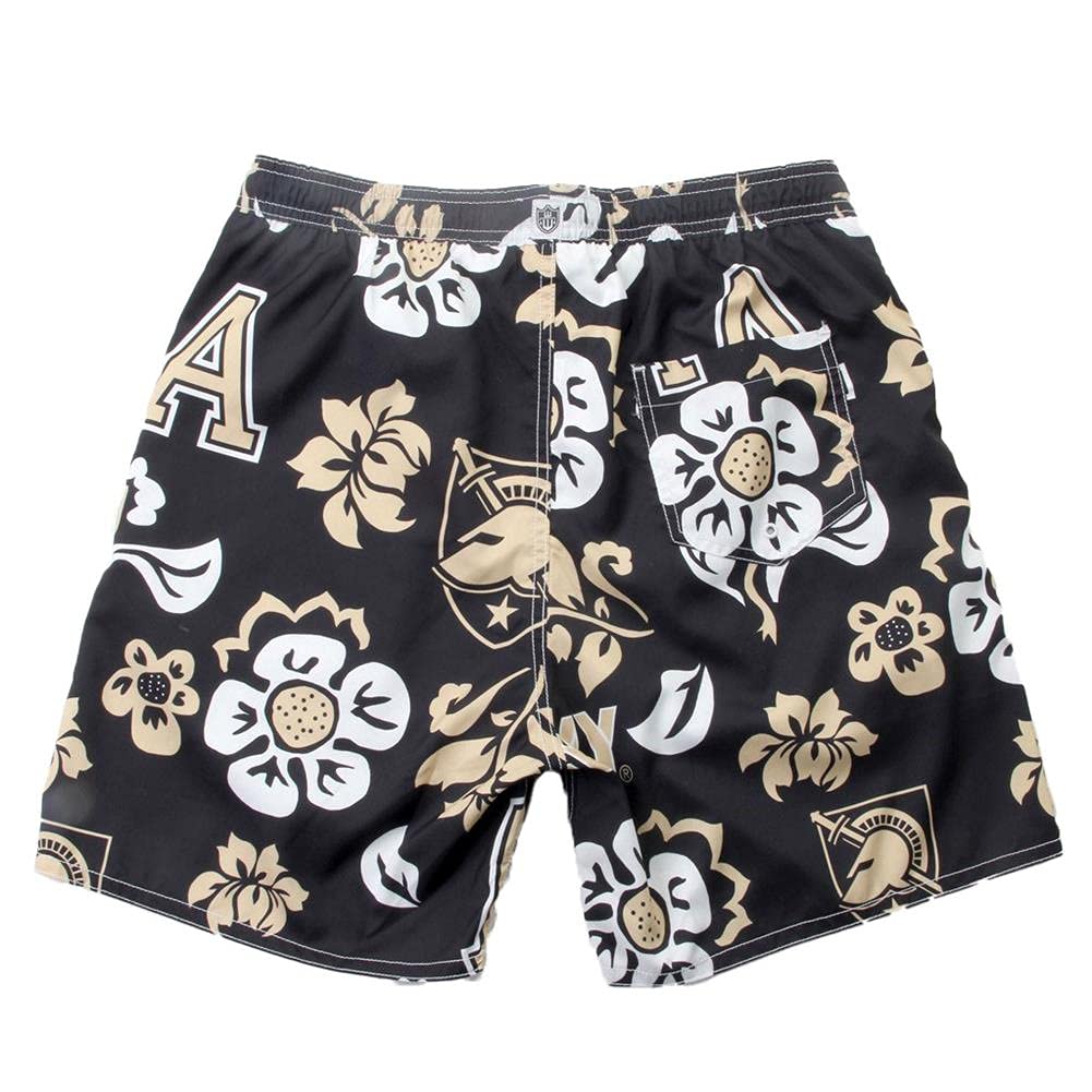 Men's Army Black Knights Floral Swim Trunks - Quick Dry Swim Shorts for Men (X-Large) - Perfect for Beach, Pool, and Summer Vacation