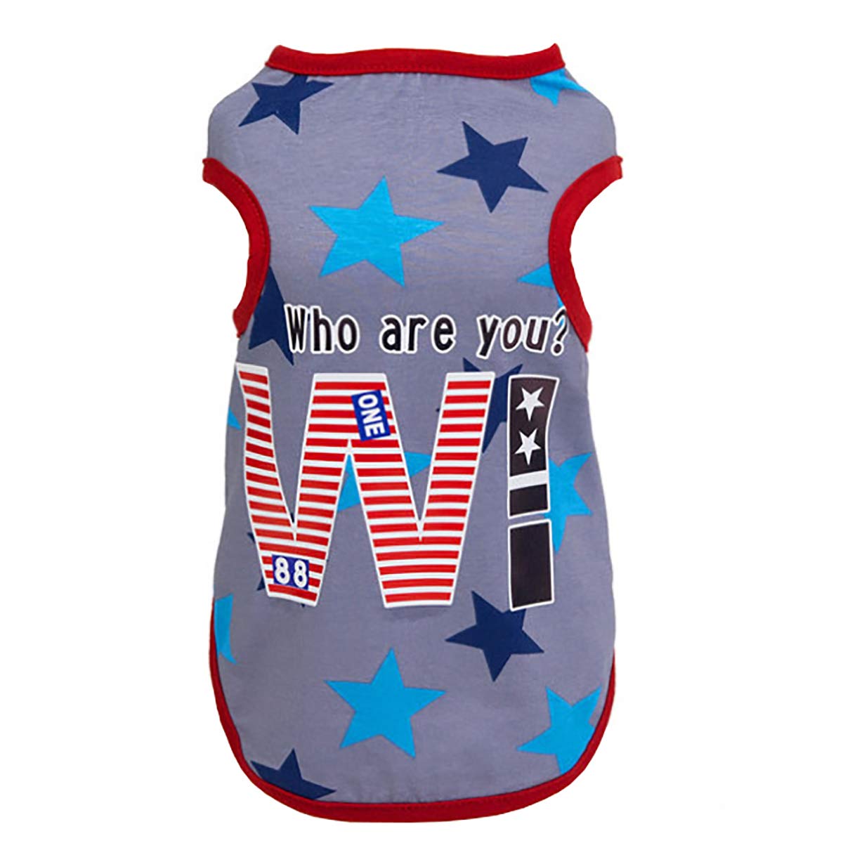 Dog T-Shirt - Summer Tank Top & Star Spangled Banner Vest for Small Dogs & Puppies - Breathable Sport Casual Pet Clothes (XXL, Grey) - Perfect for Outdoor Walks, Beach Trips & 4th of July Celebrations
