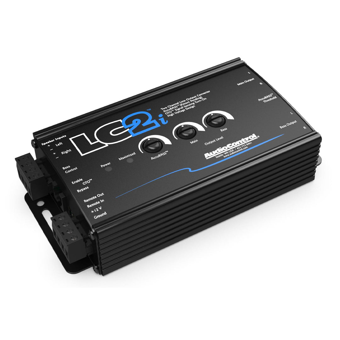 AudioControl LC2i 2-Channel Line Output Converter with AccuBASS - High-Level to RCA Converter for Car Audio Systems - Perfect for Amplifier Integration & Bass Restoration in Vehicles