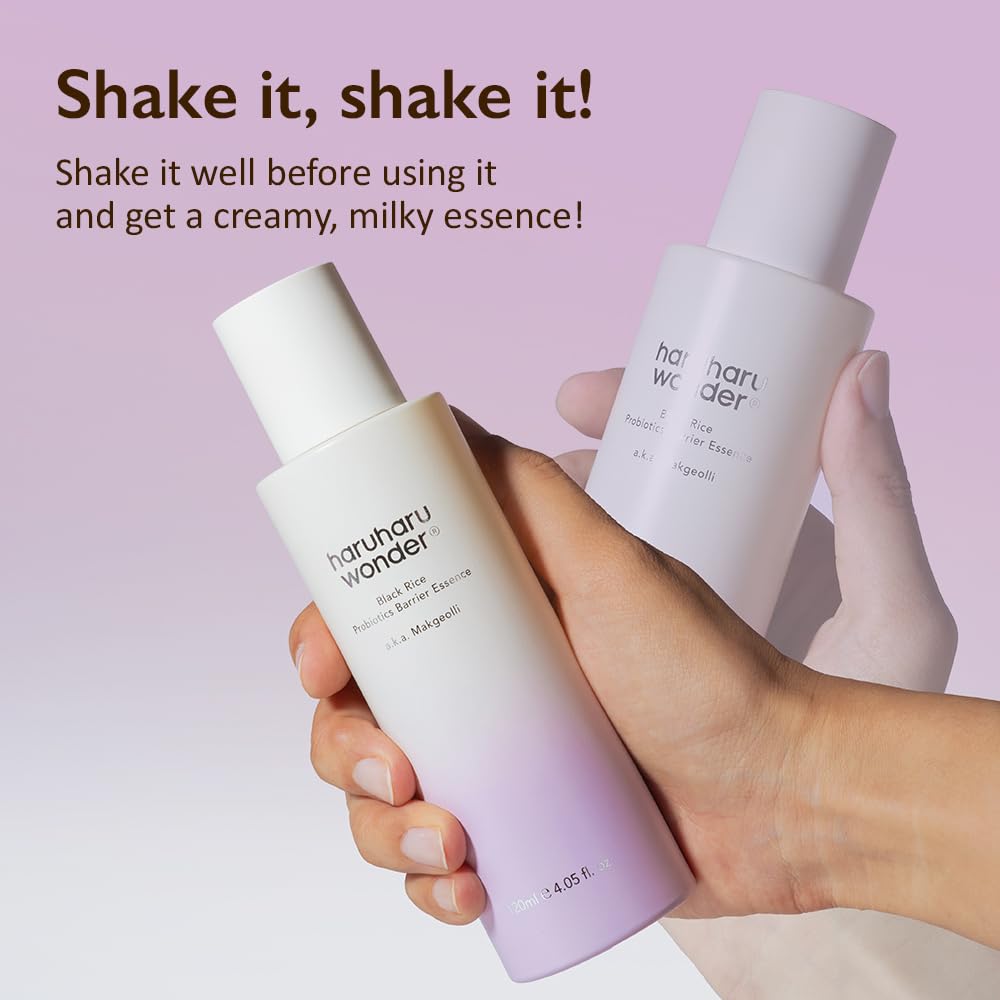 HARUHARU Wonder Black Rice Moisture Deep Cleansing Oil & Probiotics Barrier Essence Travel Size Duo - Korean Skincare Set for Hydration & Glow - Perfect for Travel & Daily Routine
