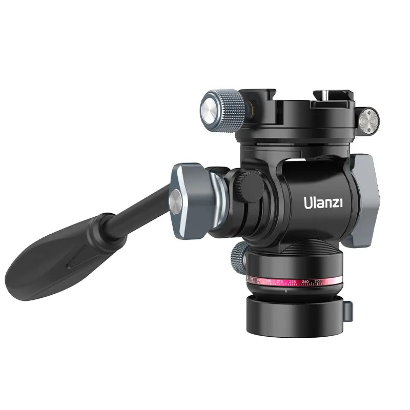 Ulanzi U 190 Pro Fluid Video Head Tripod Mount - Professional 360° Smooth Pan/Tilt Head for DSLR Camera, Smartphone, Action Cam - Perfect for Vlogging, Travel Filming & Live Streaming