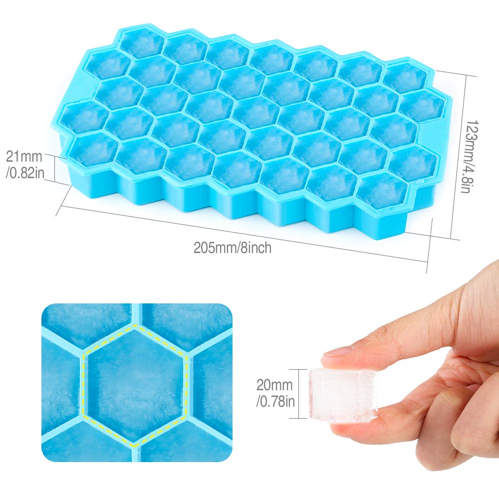 Premium Silicone Ice Cube Trays with Lids - 37-Cube BPA-Free Food Grade Ice Maker for Cocktails, Whiskey & Frozen Drinks - Perfect for Home Bars, Parties & Summer Beverages