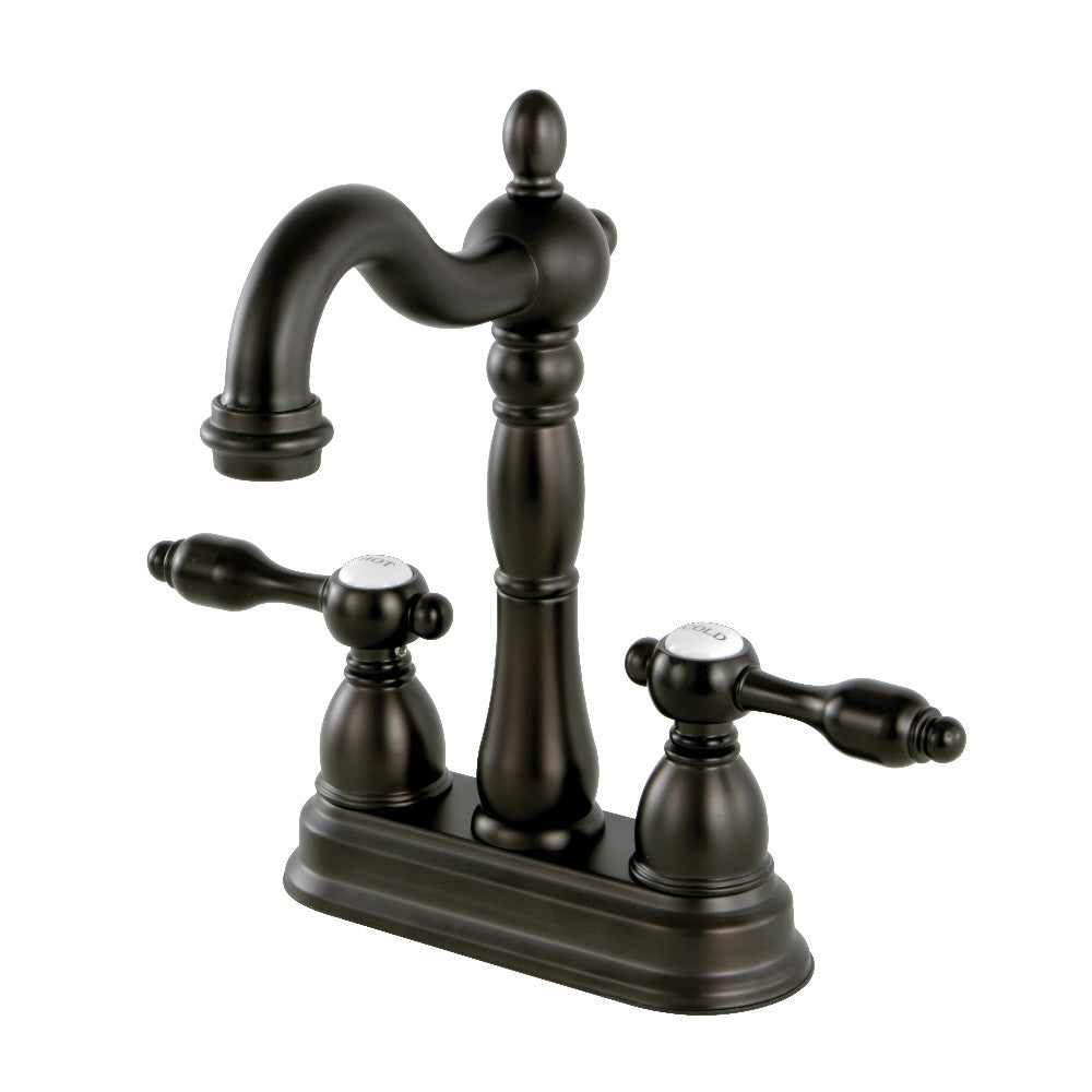 Kingston Brass KB1498TAL Tudor Two Handle Bar Faucet - Vintage Style Brass Sink Faucet for Kitchen & Wet Bar - Perfect for Home, Restaurant, and Commercial Use