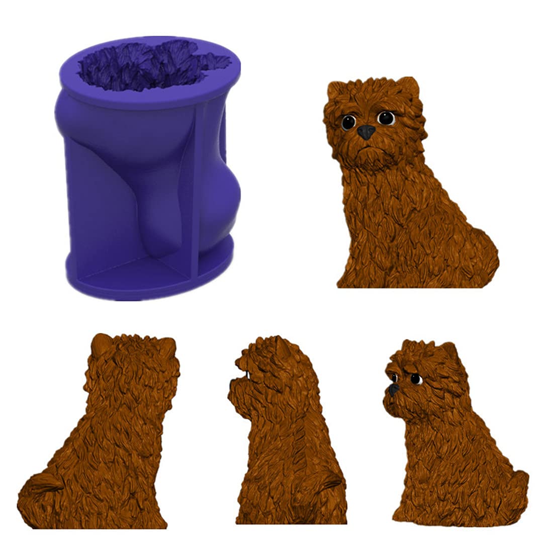 3D Dog Silicone Molds for Candle, Soap, Fondant & Chocolate - Pug & Teddy Bear Baking Molds for DIY Cake Decorating, Crafts & Home Decor