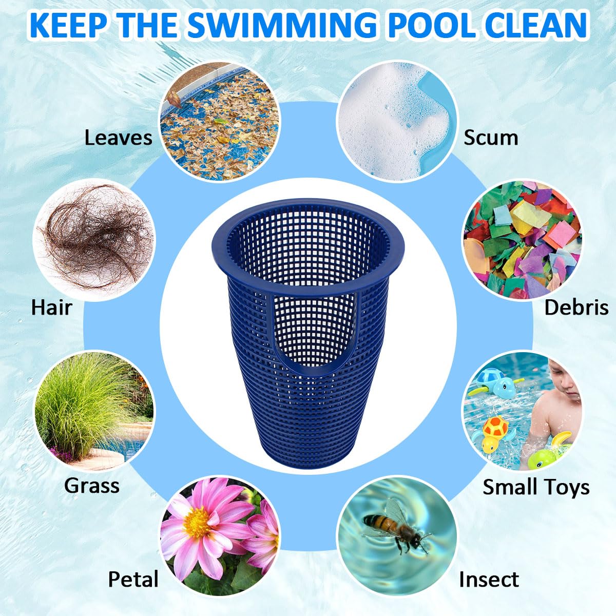 Pentair Whisperflo & Intelliflo Pump Strainer Basket Replacement - B-199/B199/91110040 Compatible - Durable Pool Filter Basket for Sanyasi 070387 Pumps - Perfect for Pool Maintenance & Water Filtration Systems